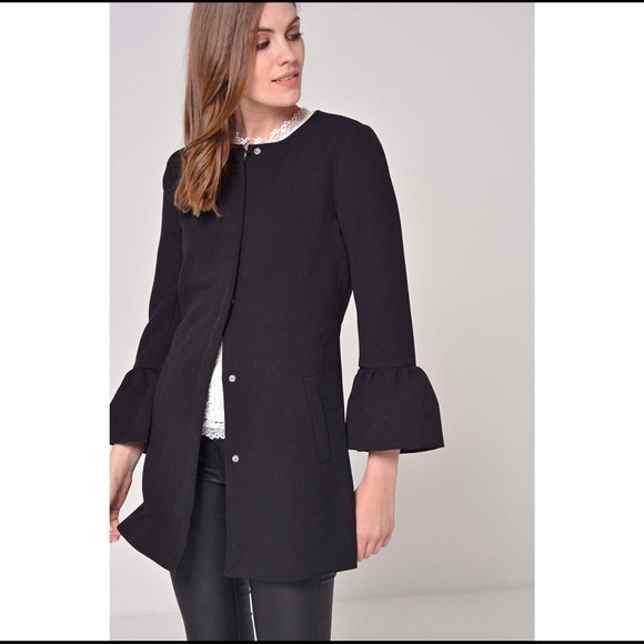 Only Chai Frill Sleeve Coat - Picture 3 of 11